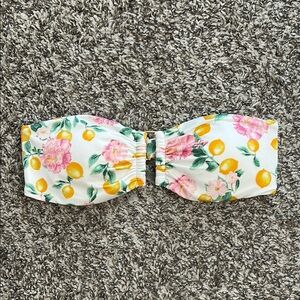Victoria Secret Floral and Lemon Print Bandeau Top Size Small